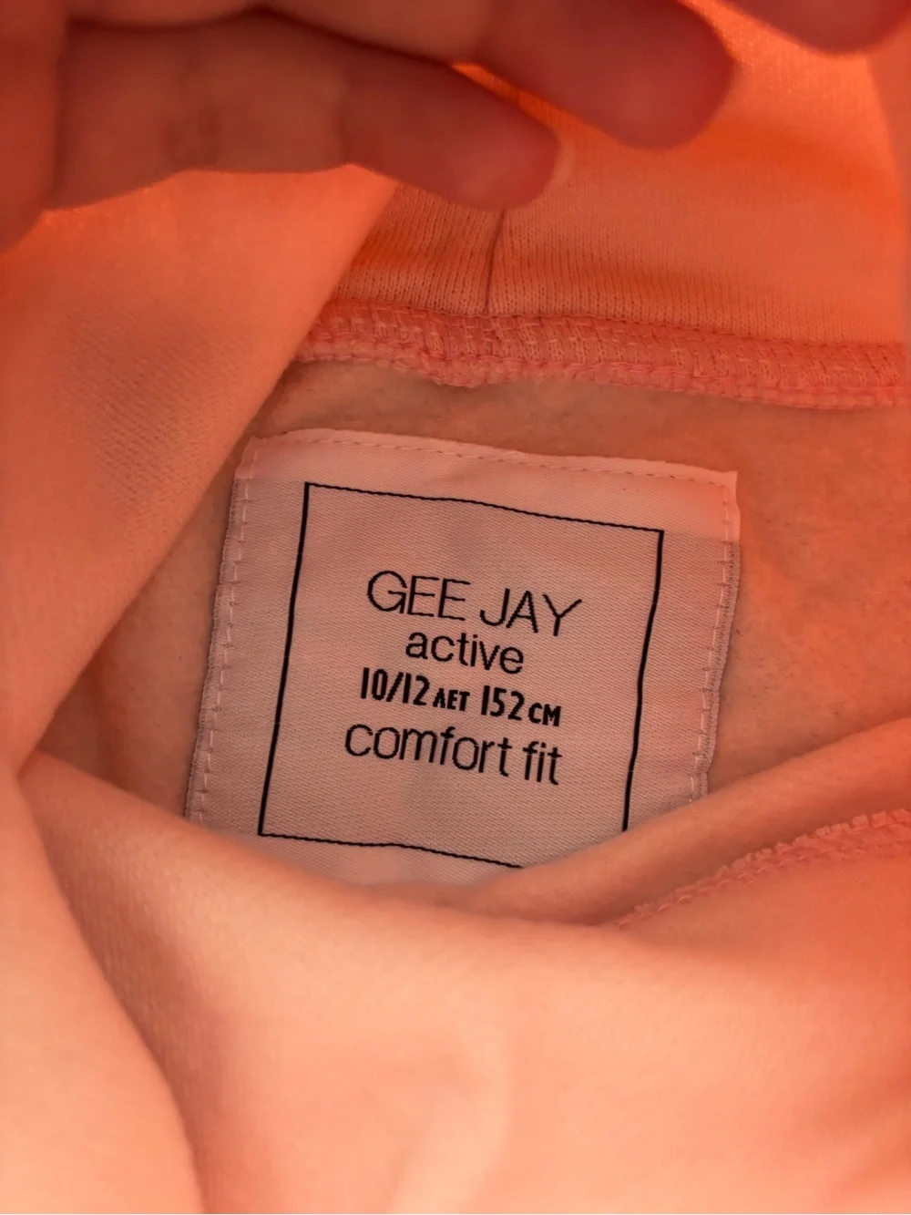Pink Funnel Neck Pullover Hoodie